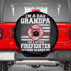 Retired Firefighter Grandpa Spare Tire Cover Retro American Flag TS10 Black Print Your Wear