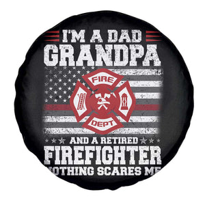 Retired Firefighter Grandpa Spare Tire Cover Retro American Flag TS10 Print Your Wear