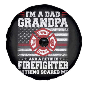 Retired Firefighter Grandpa Spare Tire Cover Retro American Flag TS10 Print Your Wear