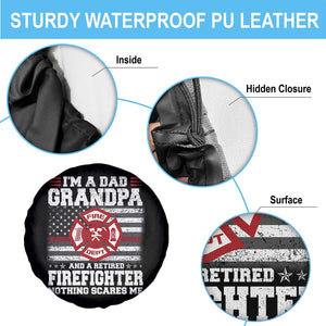 Retired Firefighter Grandpa Spare Tire Cover Retro American Flag TS10 Print Your Wear