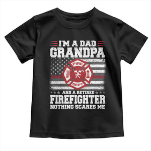 Retired Firefighter Grandpa Toddler T Shirt Retro American Flag TS10 Black Print Your Wear