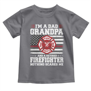 Retired Firefighter Grandpa Toddler T Shirt Retro American Flag TS10 Charcoal Print Your Wear