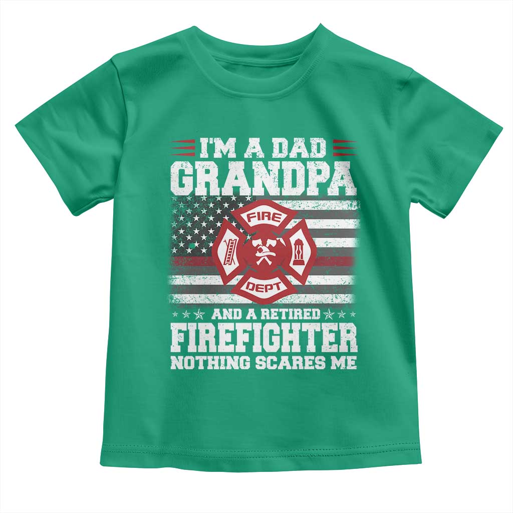 Retired Firefighter Grandpa Toddler T Shirt Retro American Flag TS10 Irish Green Print Your Wear