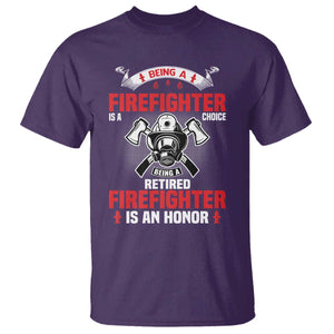 Retired Firefighter T Shirt Is An Honor Funny Retirement Gifts TS10 Purple Print Your Wear