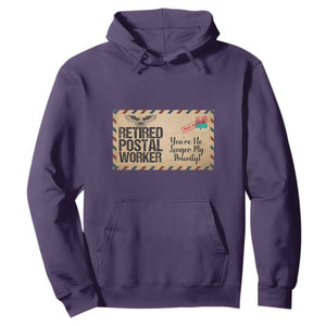 Retired Postal Worker Hoodie No Longer My Priority Retirement Gifts TS10 Purple Print Your Wear