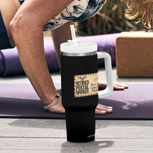 Retired Postal Worker Tumbler With Handle No Longer My Priority Retirement Gifts TS10 Print Your Wear