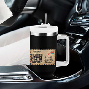 Retired Postal Worker Tumbler With Handle No Longer My Priority Retirement Gifts TS10 Print Your Wear