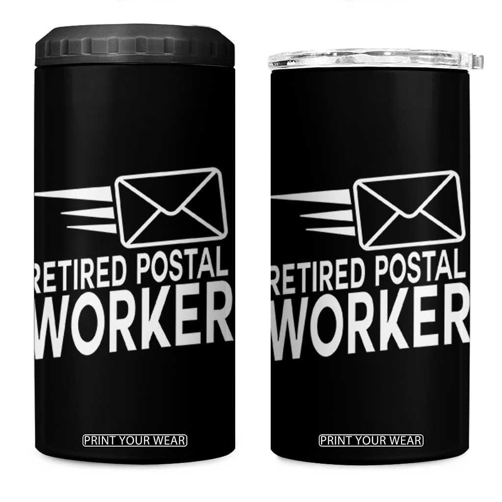 Retired Postal Worker 4 in 1 Can Cooler Tumbler Mailman Postman Retirement Gifts TS10 One Size: 16 oz Black Print Your Wear