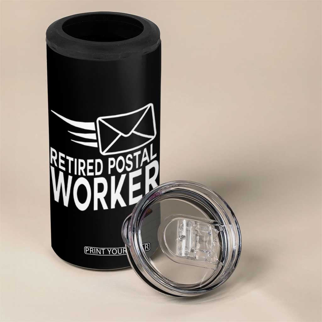 Retired Postal Worker 4 in 1 Can Cooler Tumbler Mailman Postman Retirement Gifts TS10 Print Your Wear