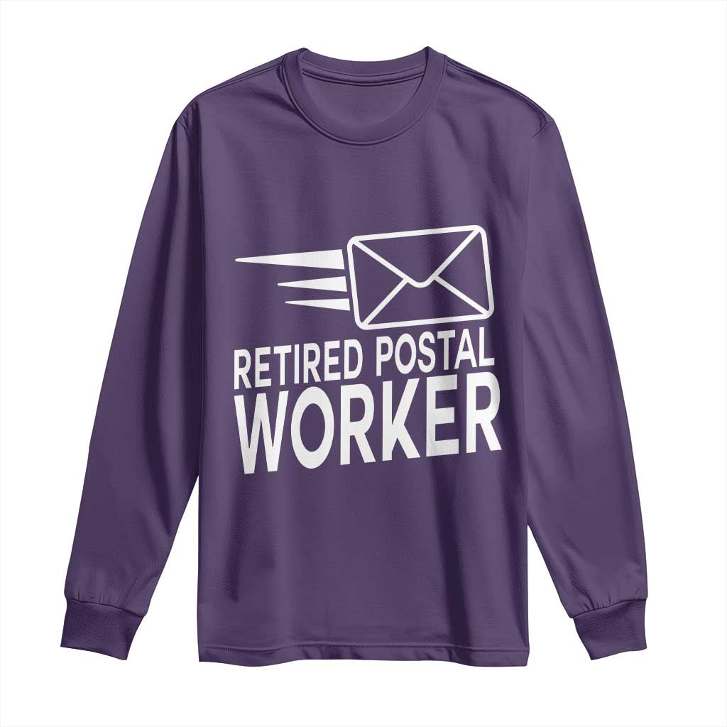 Retired Postal Worker Long Sleeve Shirt Mailman Postman Retirement Gifts TS10 Purple Print Your Wear
