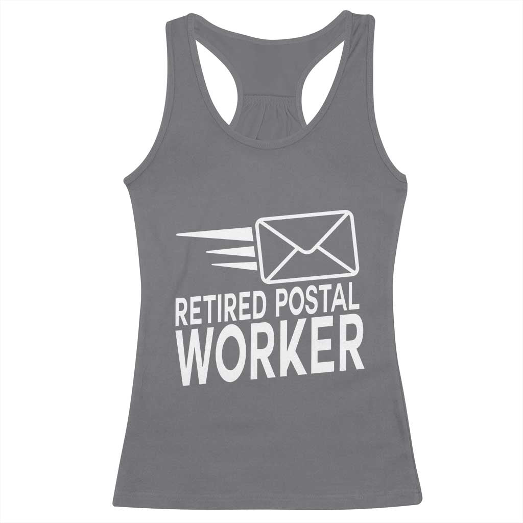 Retired Postal Worker Racerback Tank Top Mailman Postman Retirement Gifts TS10 Charcoal Print Your Wear