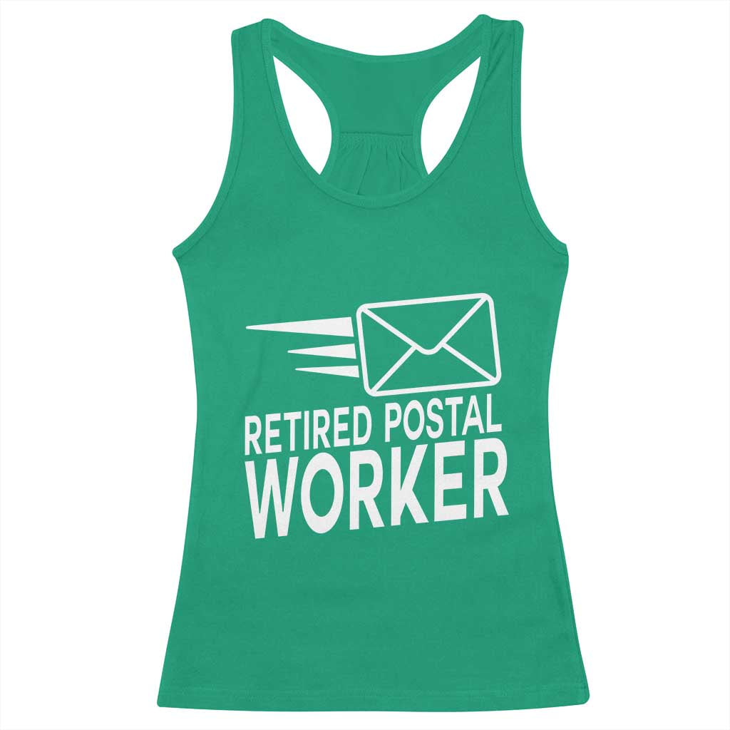 Retired Postal Worker Racerback Tank Top Mailman Postman Retirement Gifts TS10 Irish Green Print Your Wear