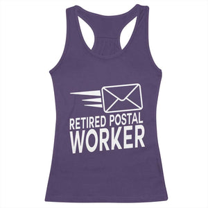 Retired Postal Worker Racerback Tank Top Mailman Postman Retirement Gifts TS10 Purple Print Your Wear
