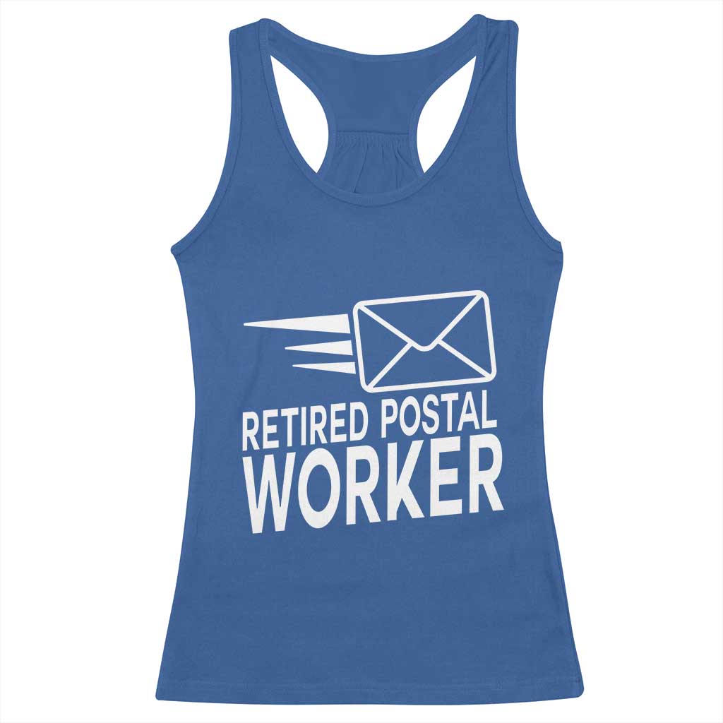Retired Postal Worker Racerback Tank Top Mailman Postman Retirement Gifts TS10 Royal Blue Print Your Wear