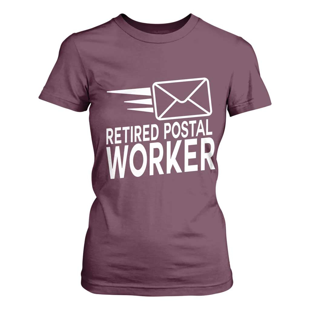 Retired Postal Worker T Shirt For Women Mailman Postman Retirement Gifts TS10 Maroon Print Your Wear
