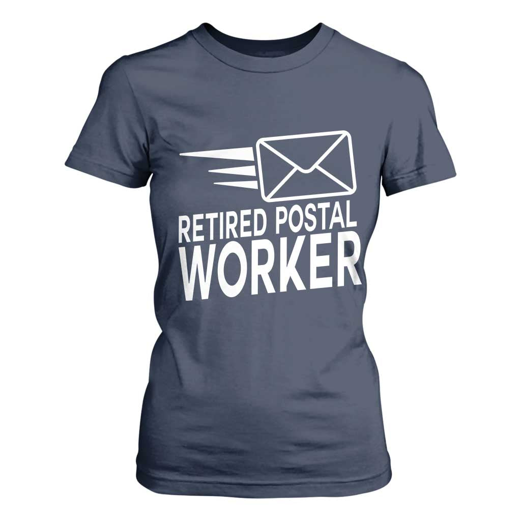 Retired Postal Worker T Shirt For Women Mailman Postman Retirement Gifts TS10 Navy Print Your Wear