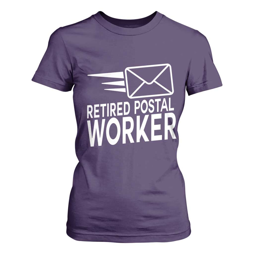 Retired Postal Worker T Shirt For Women Mailman Postman Retirement Gifts TS10 Purple Print Your Wear
