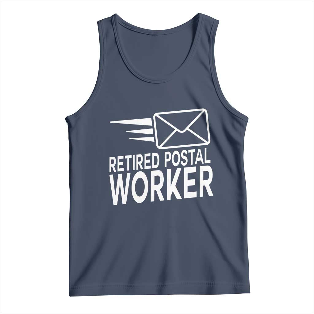 Retired Postal Worker Tank Top Mailman Postman Retirement Gifts TS10 Navy Print Your Wear