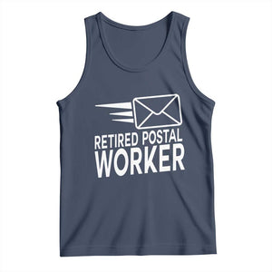 Retired Postal Worker Tank Top Mailman Postman Retirement Gifts TS10 Navy Print Your Wear