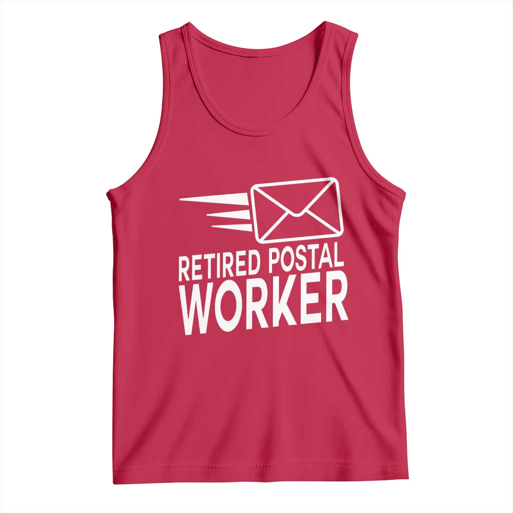 Retired Postal Worker Tank Top Mailman Postman Retirement Gifts TS10 Red Print Your Wear