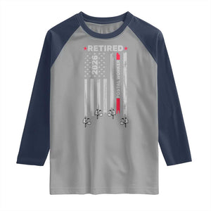 Retired Postal Worker 2026 Raglan Shirt Retro US Flag Mailman Postman Retirement Gifts TS10 Sport Gray Navy Print Your Wear