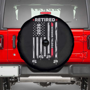 Retired Postal Worker 2026 Spare Tire Cover Retro US Flag Mailman Postman Retirement Gifts TS10 Black Print Your Wear