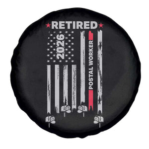 Retired Postal Worker 2026 Spare Tire Cover Retro US Flag Mailman Postman Retirement Gifts TS10 Print Your Wear