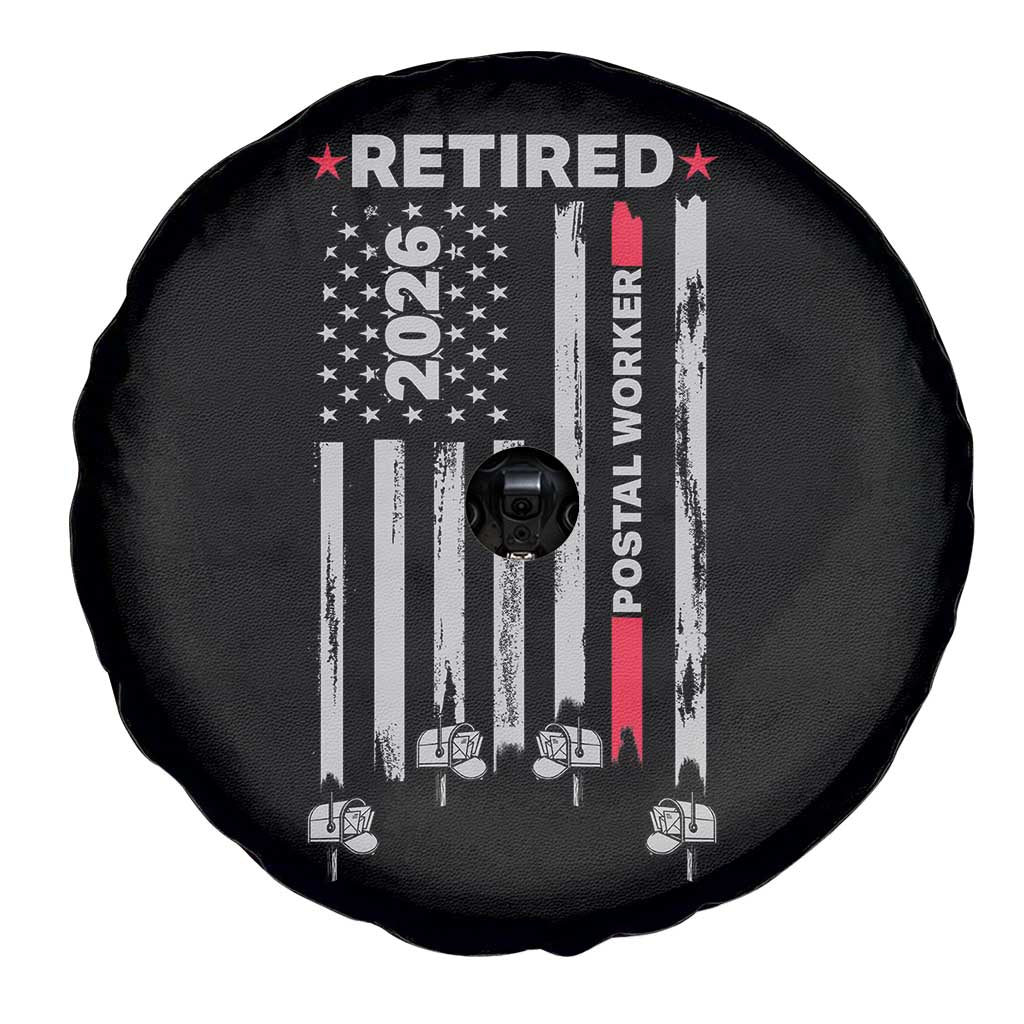 Retired Postal Worker 2026 Spare Tire Cover Retro US Flag Mailman Postman Retirement Gifts TS10 Print Your Wear
