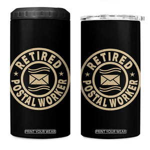 Retired Postal Worker 4 in 1 Can Cooler Tumbler Mailman Postman Vintage Retirement Gifts TS10 One Size: 16 oz Black Print Your Wear