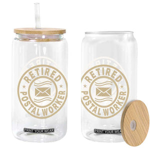 Retired Postal Worker Glass Can Mailman Postman Vintage Retirement Gifts TS10 Print Your Wear
