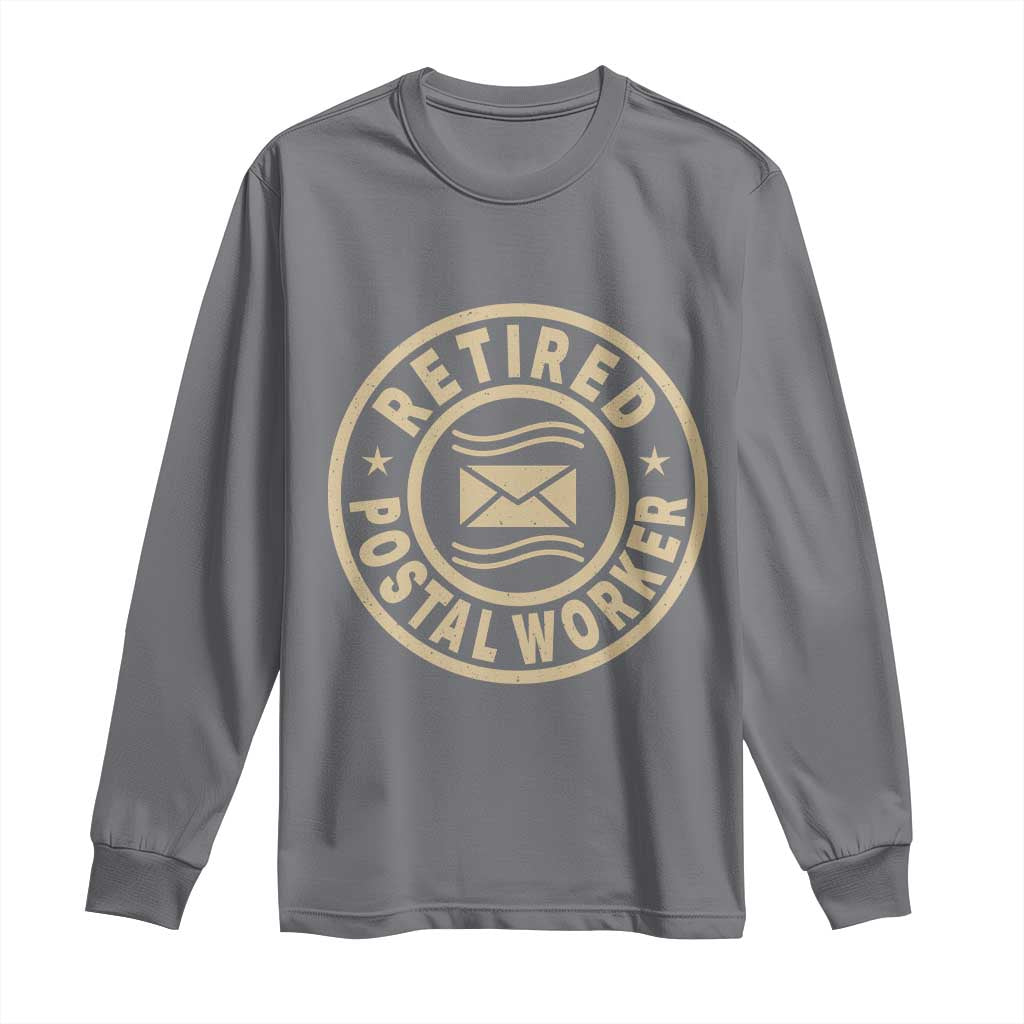 Retired Postal Worker Long Sleeve Shirt Mailman Postman Vintage Retirement Gifts TS10 Charcoal Print Your Wear