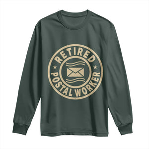 Retired Postal Worker Long Sleeve Shirt Mailman Postman Vintage Retirement Gifts TS10 Dark Forest Green Print Your Wear