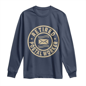 Retired Postal Worker Long Sleeve Shirt Mailman Postman Vintage Retirement Gifts TS10 Navy Print Your Wear