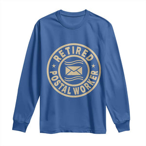Retired Postal Worker Long Sleeve Shirt Mailman Postman Vintage Retirement Gifts TS10 Royal Blue Print Your Wear