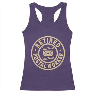 Retired Postal Worker Racerback Tank Top Mailman Postman Vintage Retirement Gifts TS10 Purple Print Your Wear