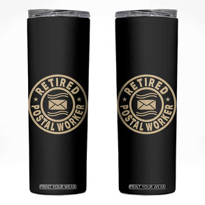 Retired Postal Worker Skinny Tumbler Mailman Postman Vintage Retirement Gifts TS10 Black Print Your Wear