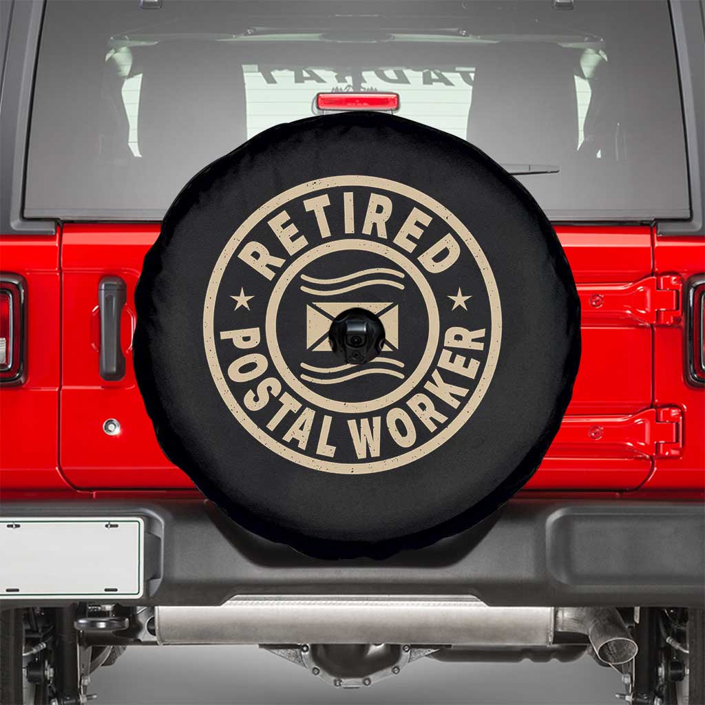 Retired Postal Worker Spare Tire Cover Mailman Postman Vintage Retirement Gifts TS10 Black Print Your Wear