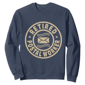 Retired Postal Worker Sweatshirt Mailman Postman Vintage Retirement Gifts TS10 Navy Print Your Wear