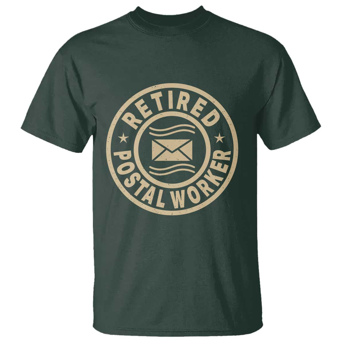 Retired Postal Worker T Shirt Mailman Postman Vintage Retirement Gifts TS10 Dark Forest Green Print Your Wear