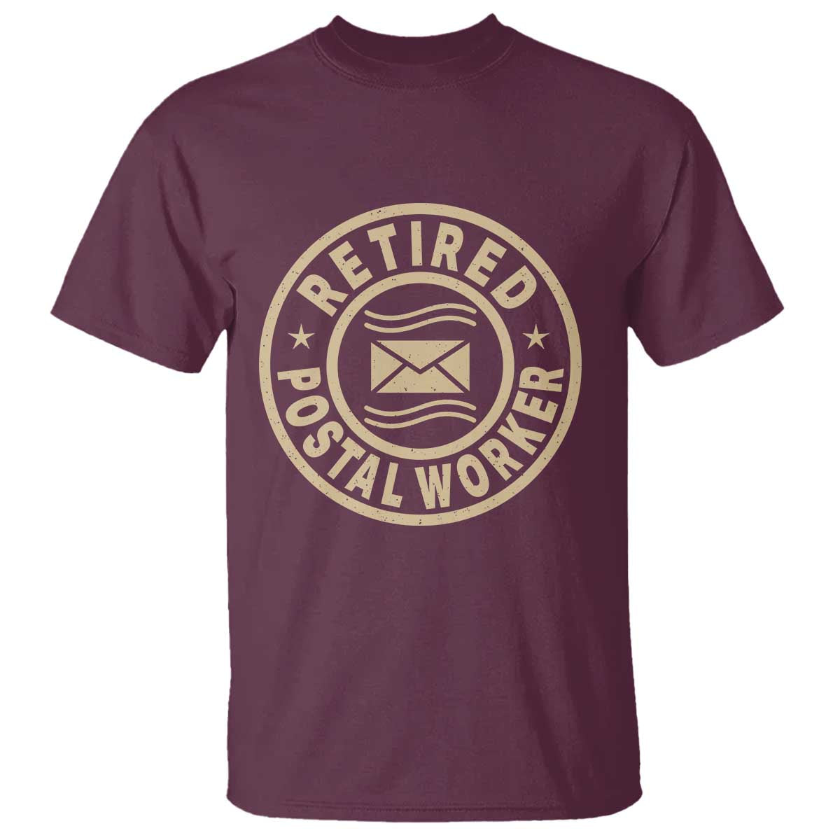 Retired Postal Worker T Shirt Mailman Postman Vintage Retirement Gifts TS10 Maroon Print Your Wear