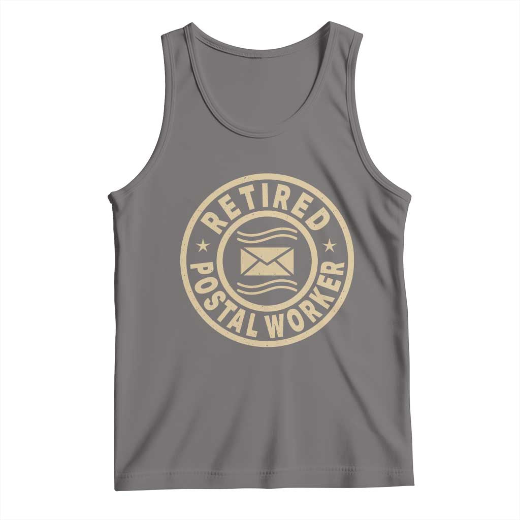 Retired Postal Worker Tank Top Mailman Postman Vintage Retirement Gifts TS10 Deep Heather Print Your Wear