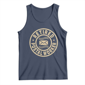 Retired Postal Worker Tank Top Mailman Postman Vintage Retirement Gifts TS10 Navy Print Your Wear