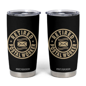 Retired Postal Worker Tumbler Cup Mailman Postman Vintage Retirement Gifts TS10 Black Print Your Wear