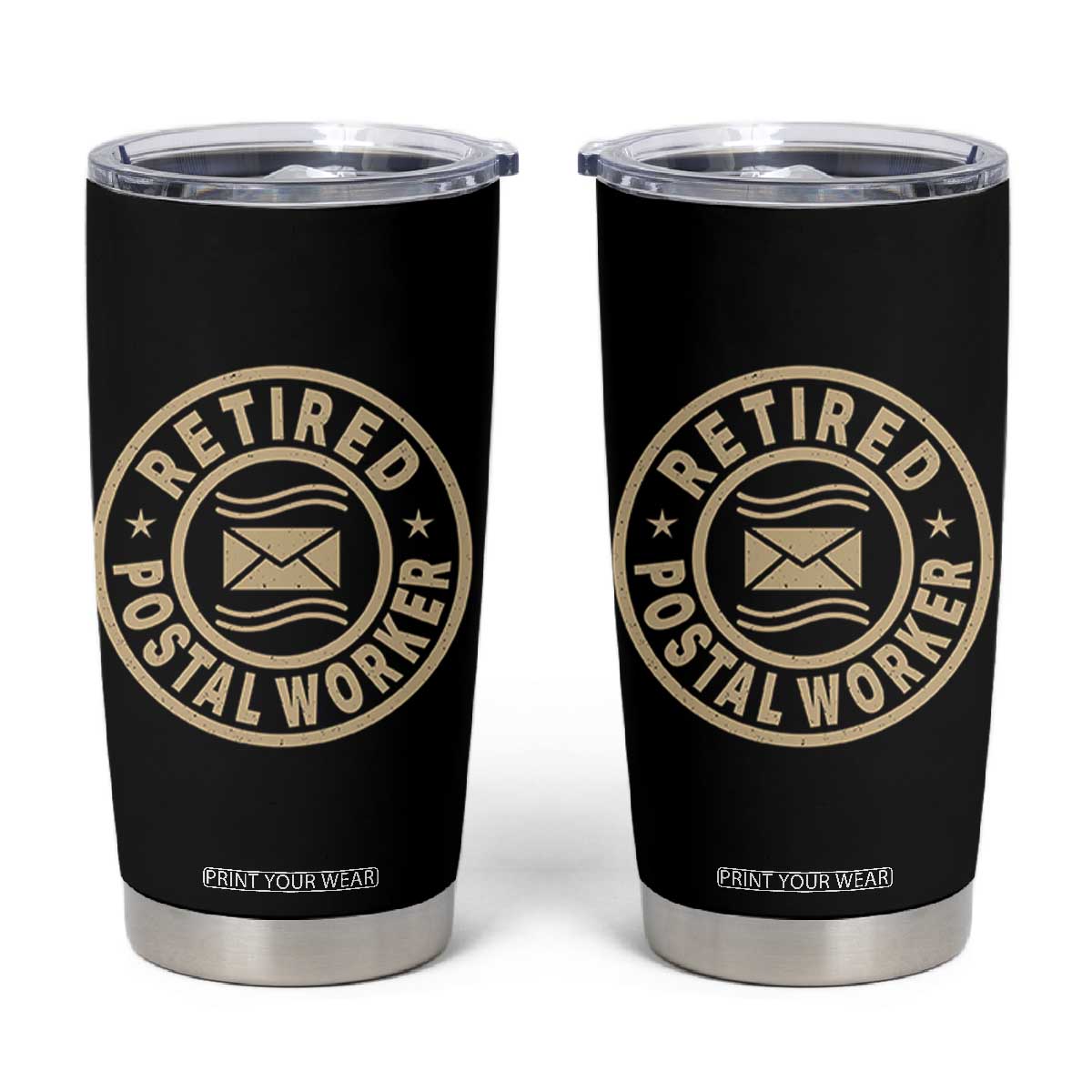 Retired Postal Worker Tumbler Cup Mailman Postman Vintage Retirement Gifts TS10 Black Print Your Wear