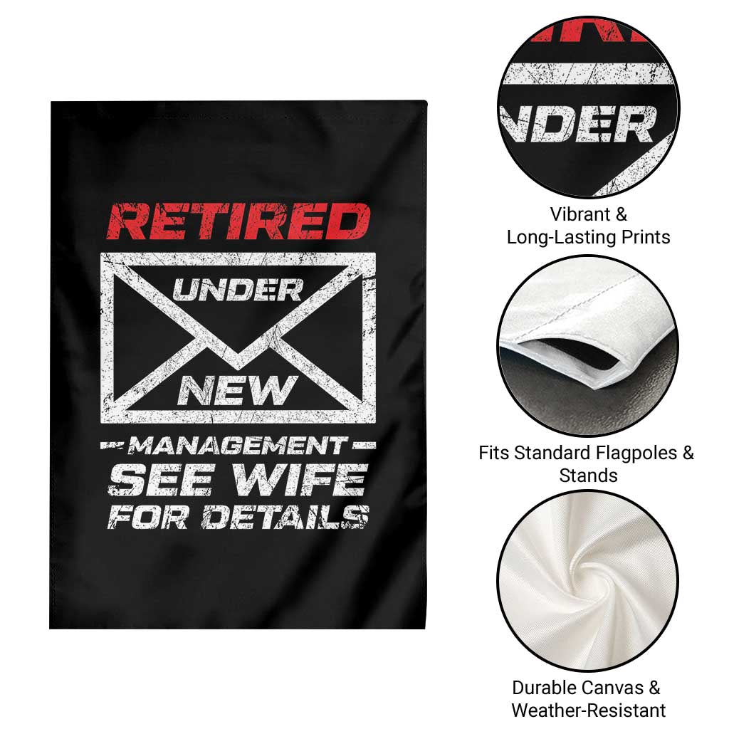 Mens Postal Worker Retirement Garden Flag Retired Under New Management Funny Dad Humor TS10 Print Your Wear