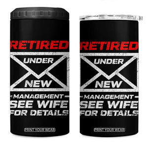 Mens Postal Worker Retirement 4 in 1 Can Cooler Tumbler Retired Under New Management Funny Dad Humor TS10 One Size: 16 oz Black Print Your Wear