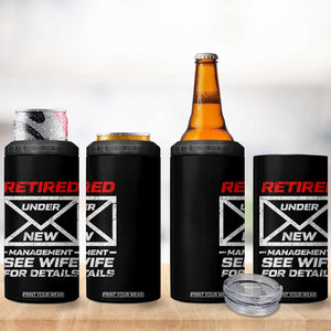 Mens Postal Worker Retirement 4 in 1 Can Cooler Tumbler Retired Under New Management Funny Dad Humor TS10 Print Your Wear