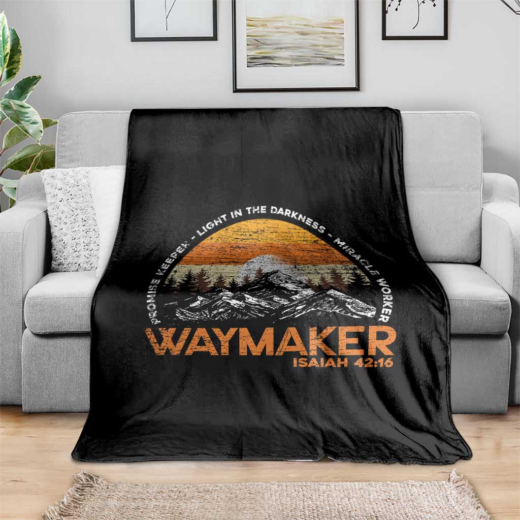 Vintage Christian Throw Blanket Isaiah 42:16 Waymaker Promise Keeper Miracle Worker TS10 Print Your Wear