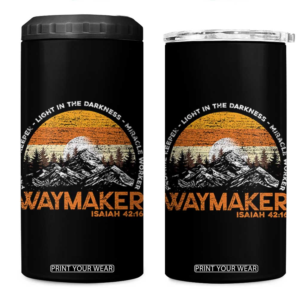 Vintage Christian 4 in 1 Can Cooler Tumbler Isaiah 42:16 Waymaker Promise Keeper Miracle Worker TS10 One Size: 16 oz Black Print Your Wear