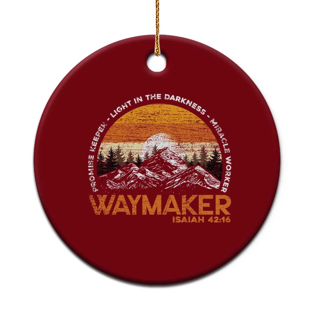 Vintage Christian Ceramic Ornament Isaiah 42:16 Waymaker Promise Keeper Miracle Worker TS10 1pc Red Print Your Wear